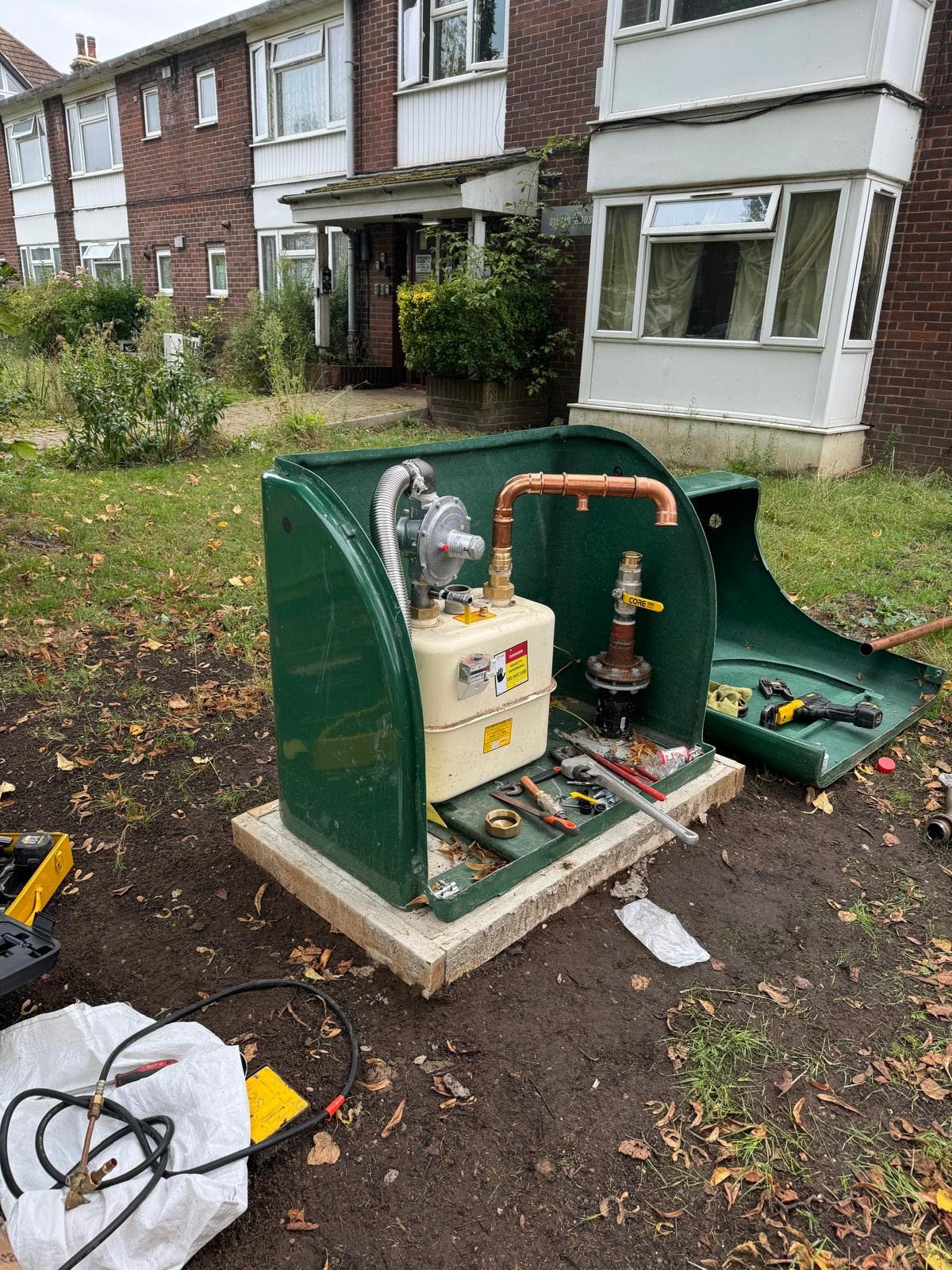 Gilpin House, Sutton, New 100mm Welded Steel MDPE Gas Service Installed