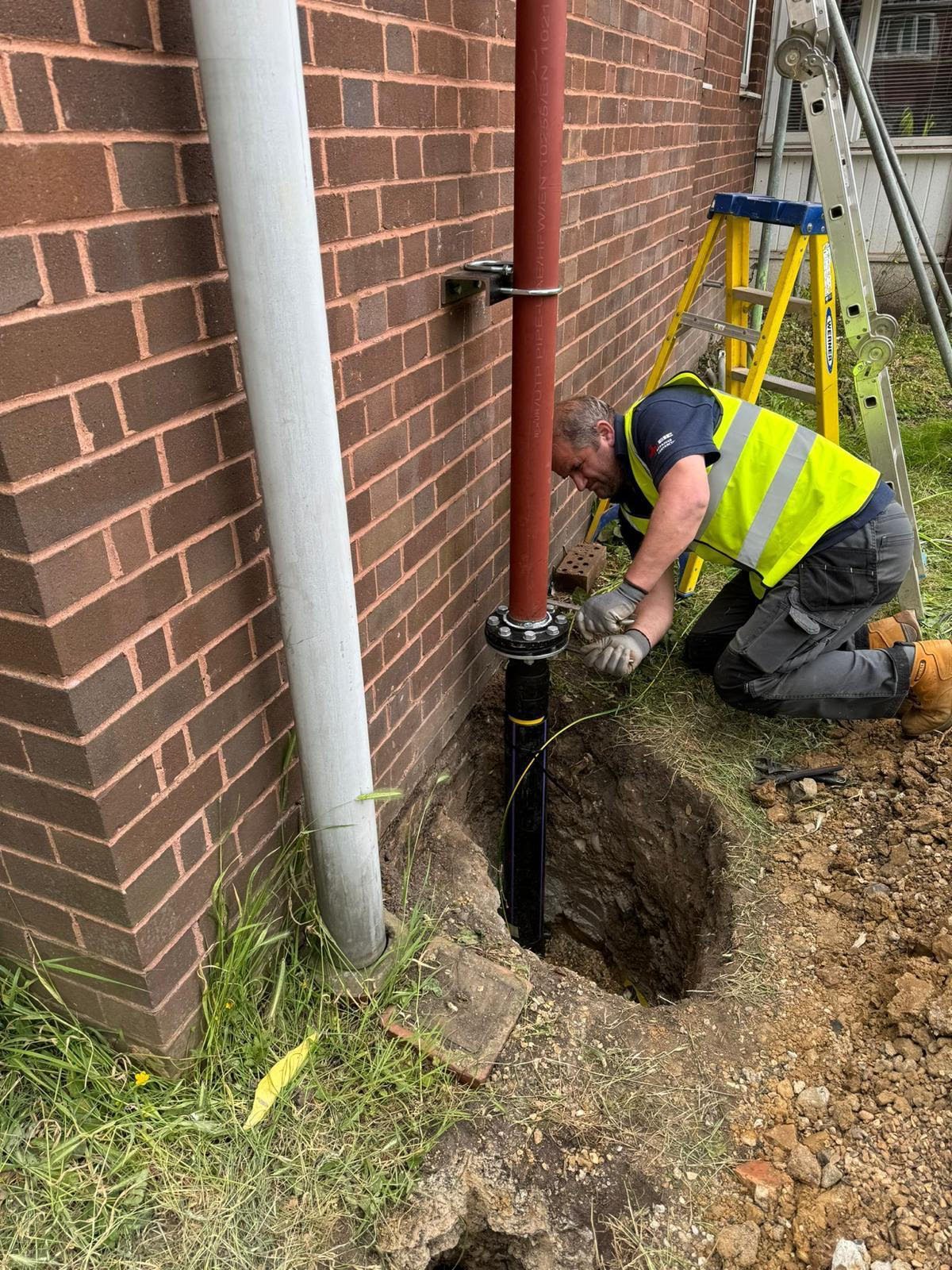 Gilpin House, Sutton, New 100mm Welded Steel MDPE Gas Service Installed