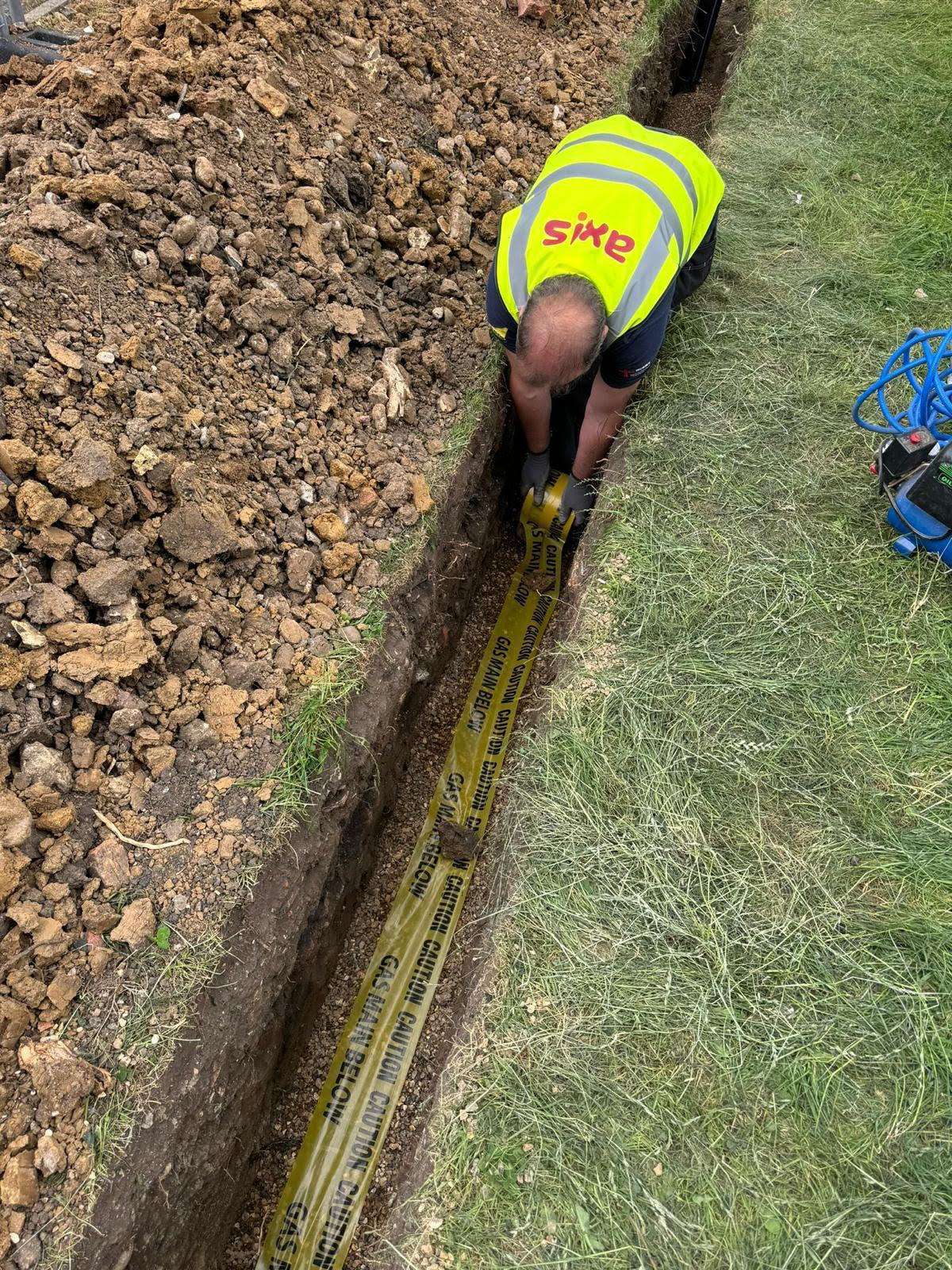 Gilpin House, Sutton, New 100mm Welded Steel MDPE Gas Service Installed