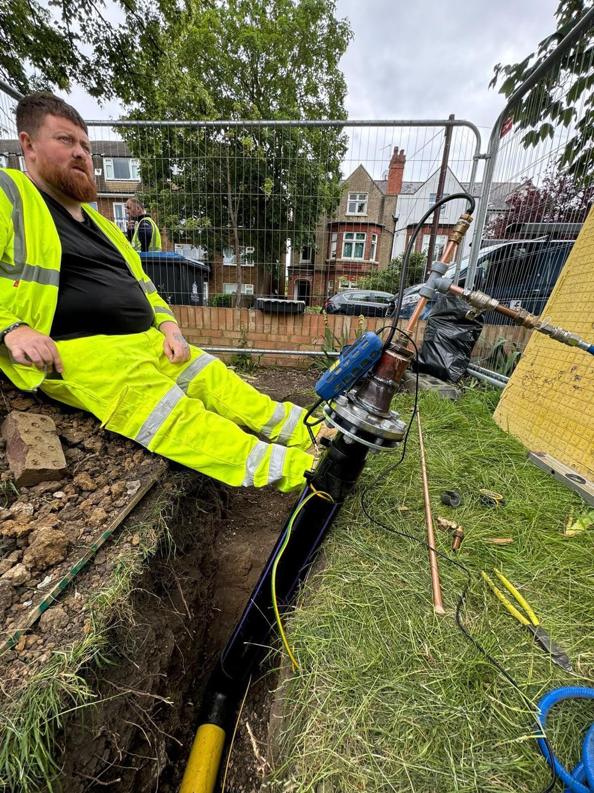 Gilpin House, Sutton, New 100mm Welded Steel MDPE Gas Service Installed