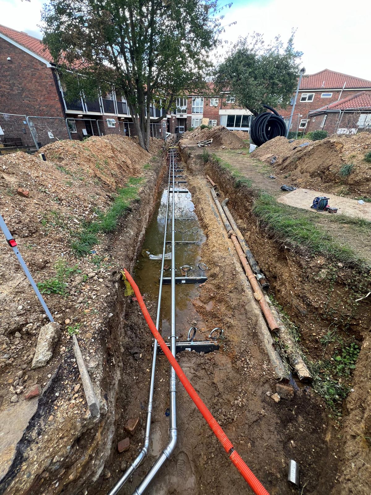 Havering Council, Leaking underground heating and hot water service pipework renewed in an emergency