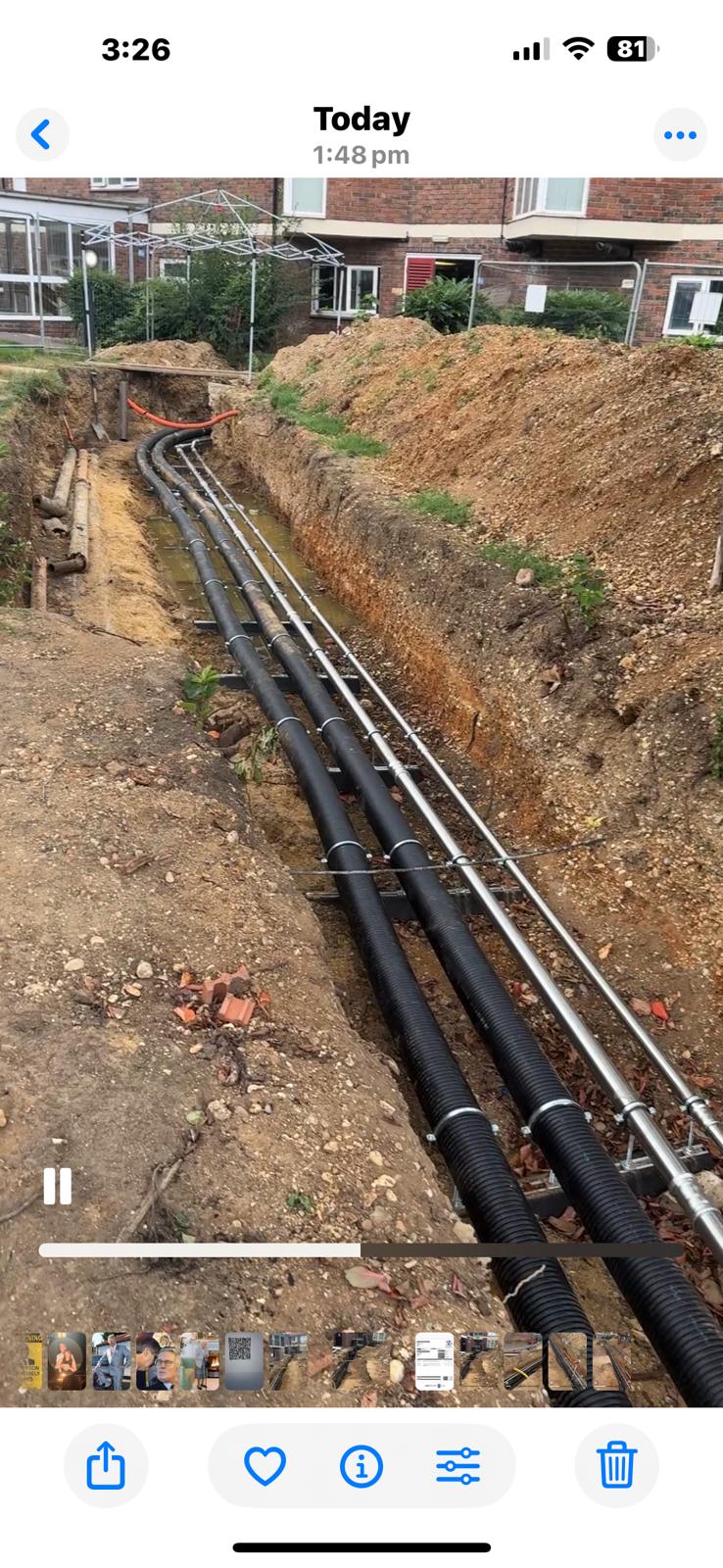 Havering Council, Leaking underground heating and hot water service pipework renewed in an emergency