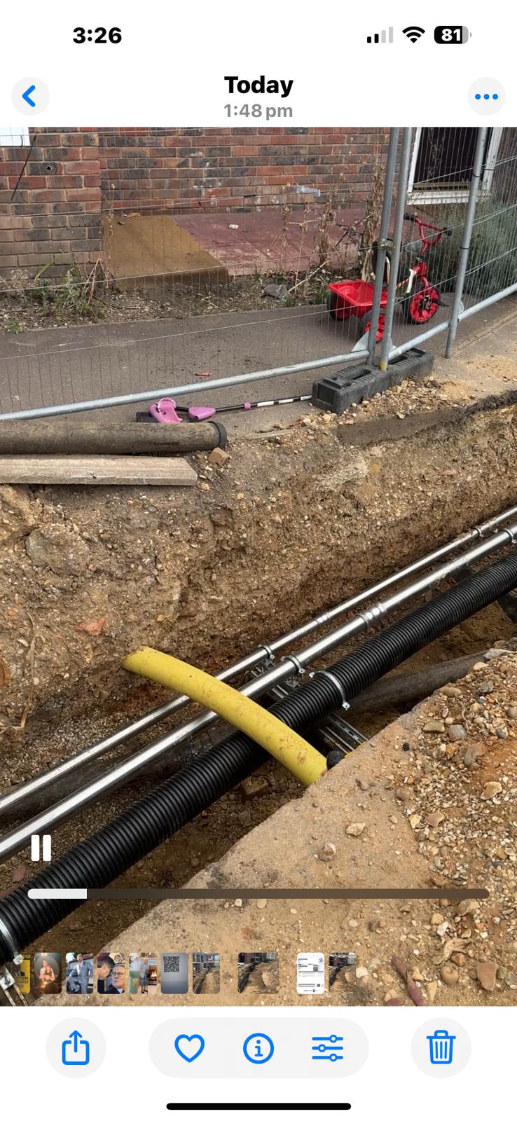 Havering Council, Leaking underground heating and hot water service pipework renewed in an emergency