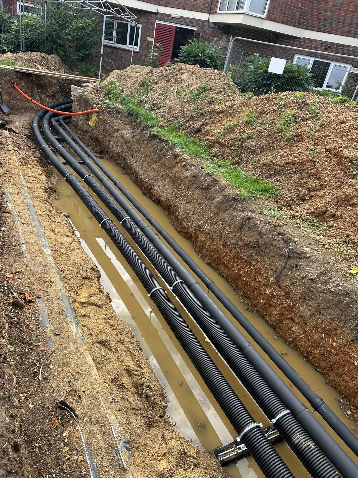 Havering Council, Leaking underground heating and hot water service pipework renewed in an emergency