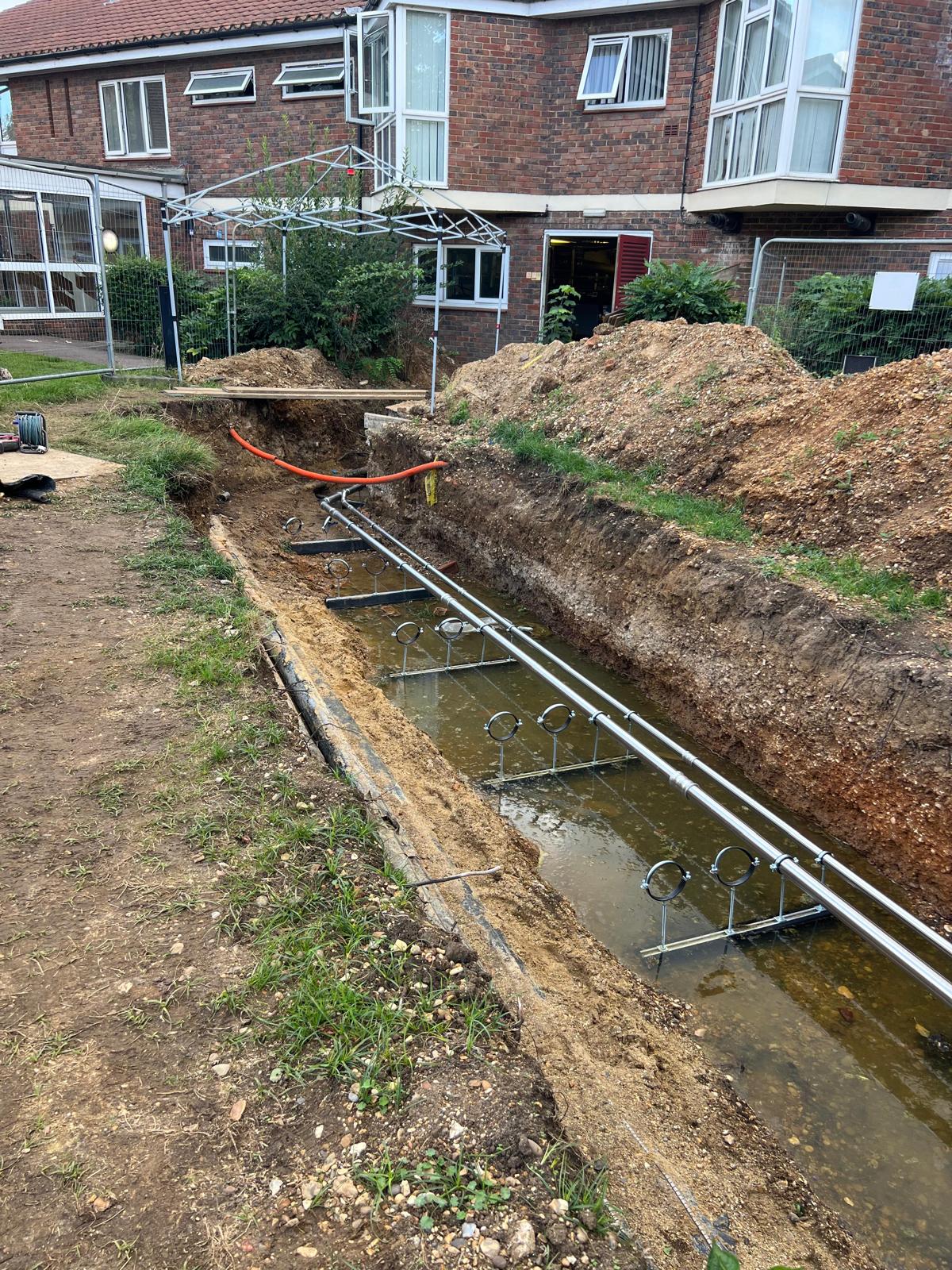 Havering Council, Leaking underground heating and hot water service pipework renewed in an emergency