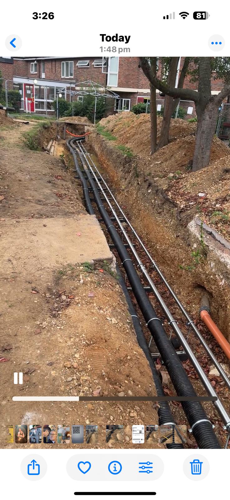 Havering Council, Leaking underground heating and hot water service pipework renewed in an emergency